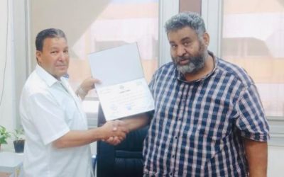 تواصل تدريب موظفي كلية الصيدلة على استخدام أسطوانات الحريق